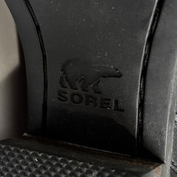 Sorel Lolla II Cut Out Bootie Black Leather Boots Women's Size 6 US, 37 EU - Picture 9 of 10